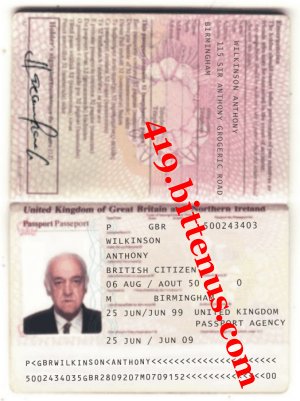 ANTHONY WILKINSON INTERNATIONAL PASSPORT